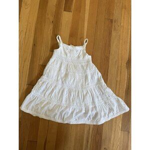 Cotton Cotton Poplin Tiered Midi Dress Size 3T White Vacation Beach Resort